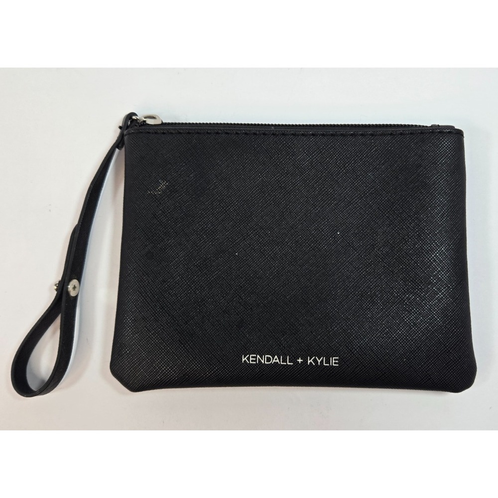 Kendall + Kylie Black Wristlet Zip Pouch Wallet Clutch Small Bag 6x4